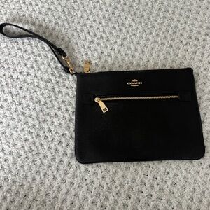 Coach Black Pouch with Gold Details